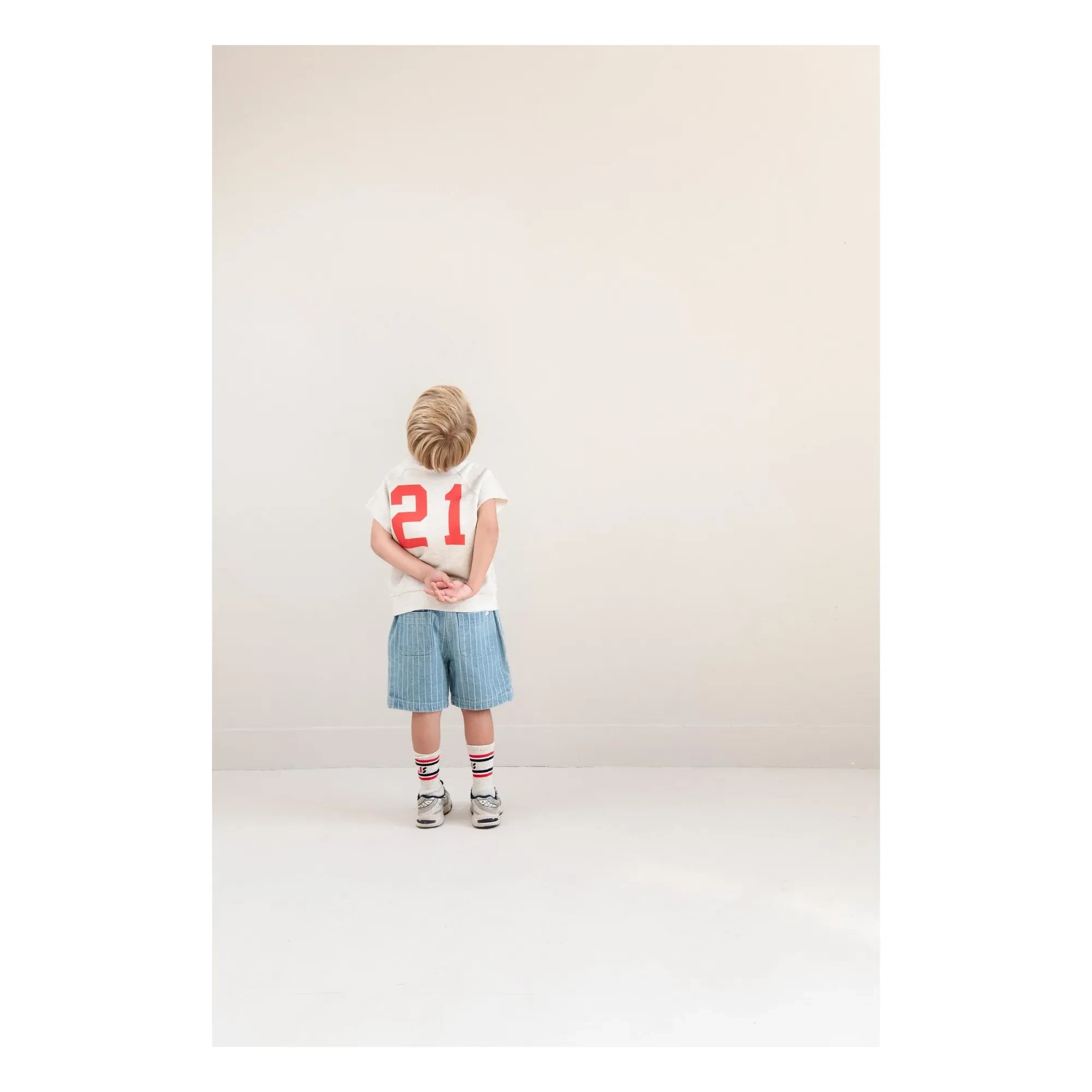 Jenest - Knox Striped Denim Shorts Organic Cotton | Blue