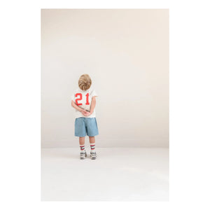 Jenest - Knox Striped Denim Shorts Organic Cotton | Blue