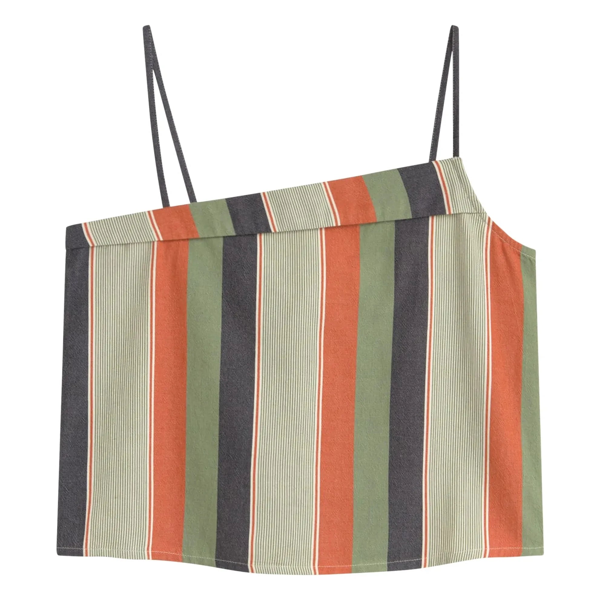 Thinking Mu - Raida Striped Organic Cotton Top | Orange
