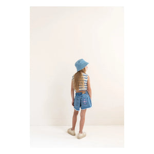 Jenest - Striped Organic Cotton Sleeveless T-Shirt for Kids | Blue