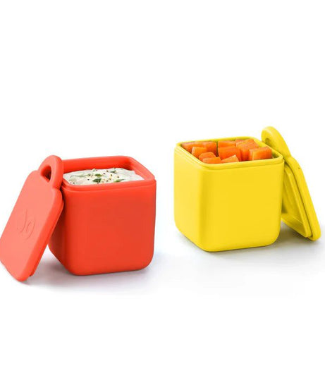 OmieBox Bento Kutusu İç Bölme Kapları 2li Kırmızı ve Sarı-Dinossi