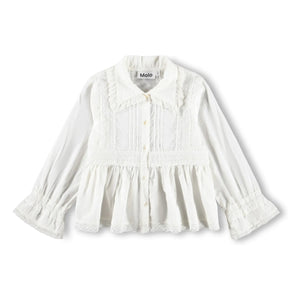 Molo - Reece Organic Cotton Ruffled Blouse | White