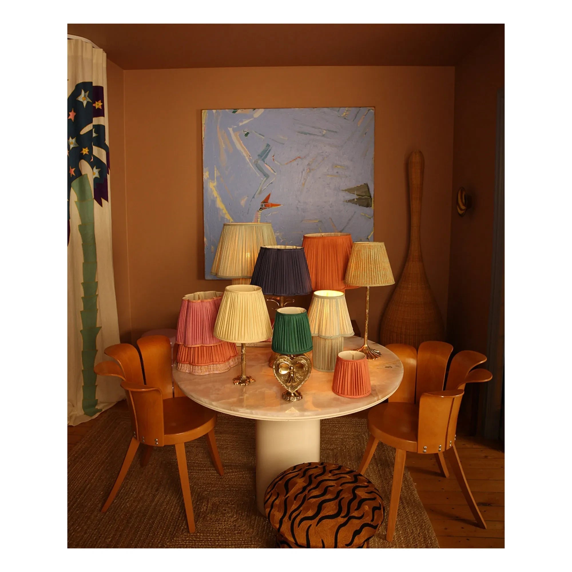 Doing Goods - Diya Printed Cotton Lampshade | Pink