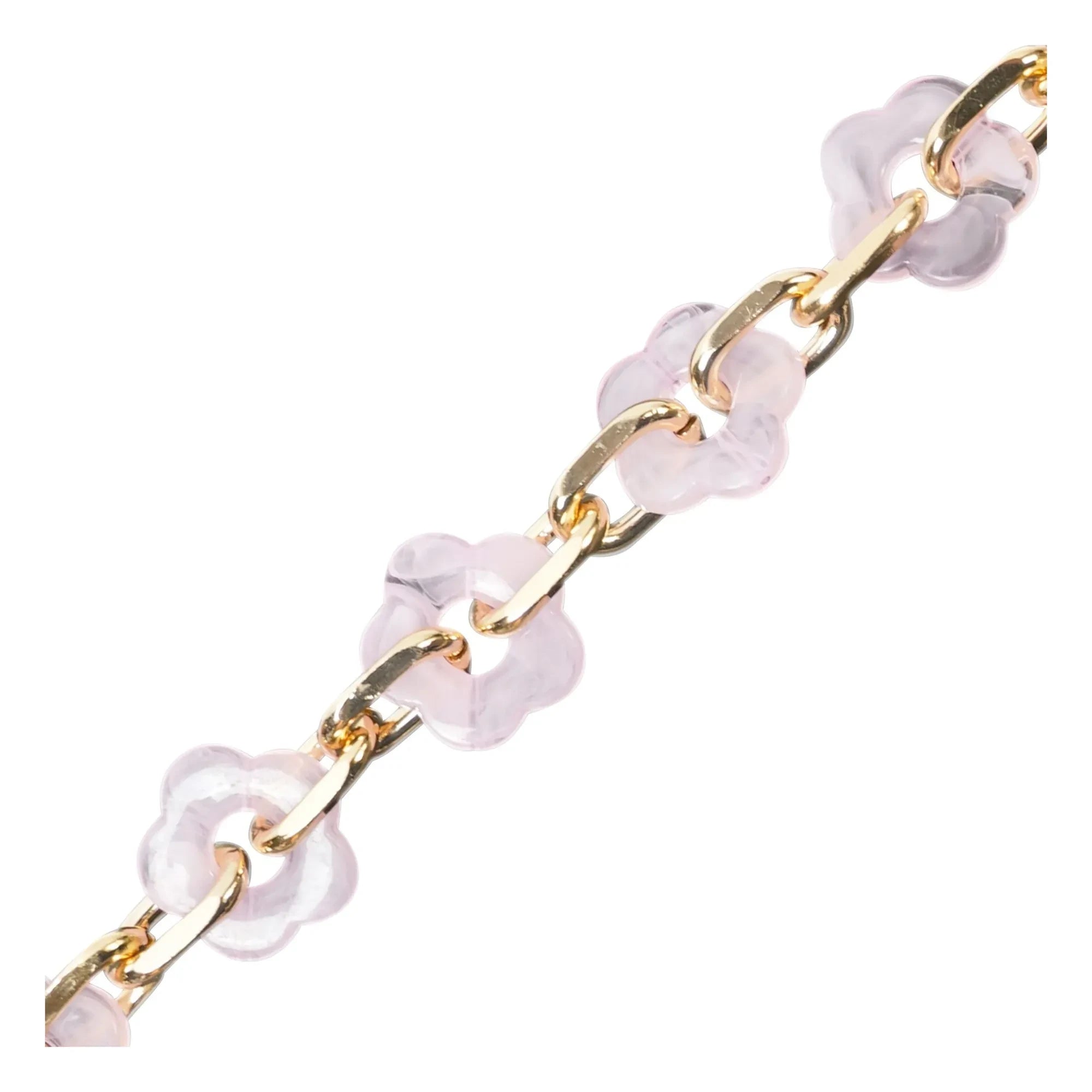 LaCoqueFrançaise - Cassy Long Chain with Flowers 120 cm | Pink