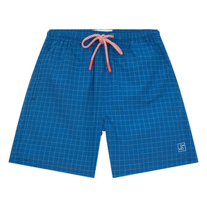 Smallable Kid - Archie Checkered Swim Shorts | Blue