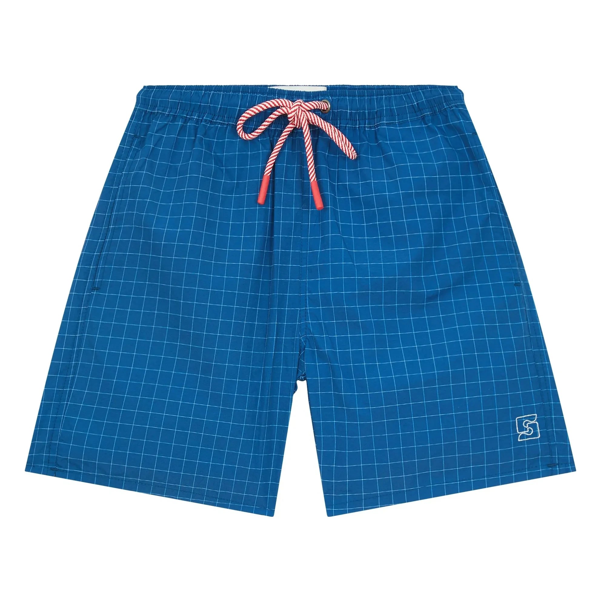 Smallable Kid - Archie Checkered Swim Shorts | Blue