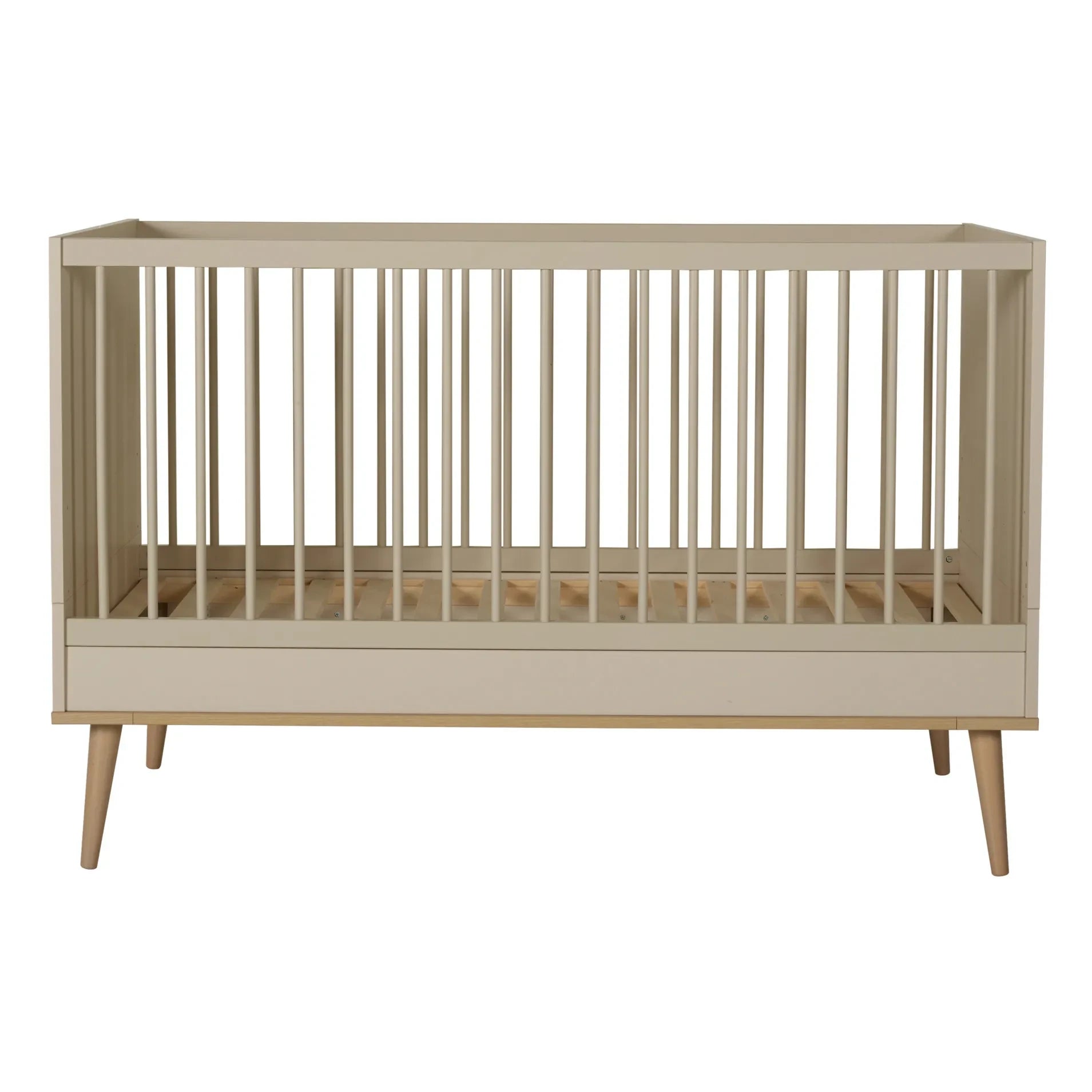 Quax - Flow Oak Crib 70 x 140 cm | Chalk