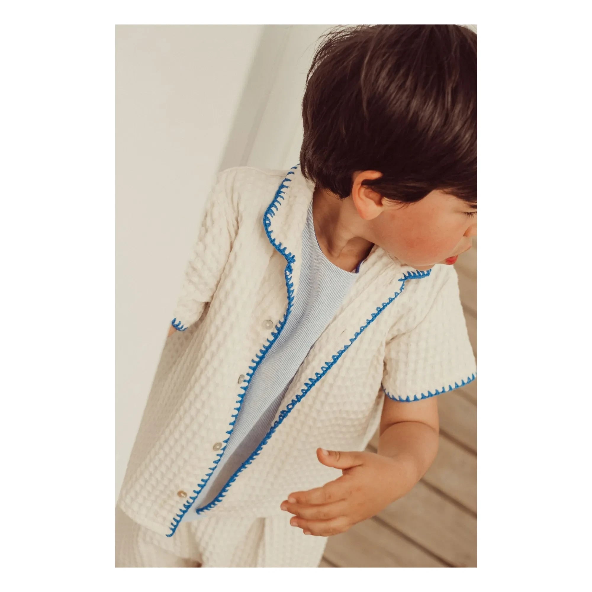 THE LiTTLE POETS - Alvaro Gauffrée embroidered shirt | Ecru