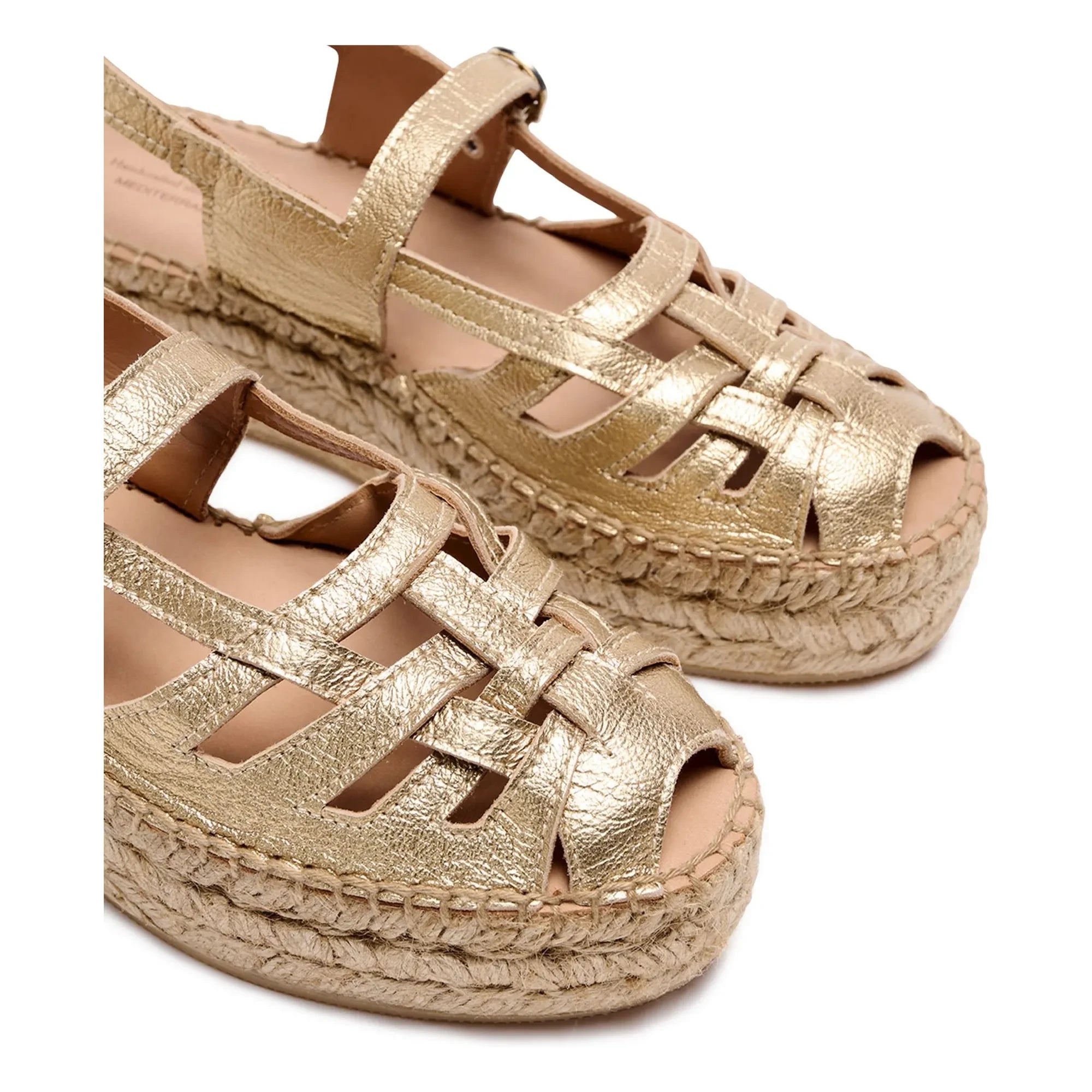 Naguisa - Thalis Metallic Espadrilles | Gold