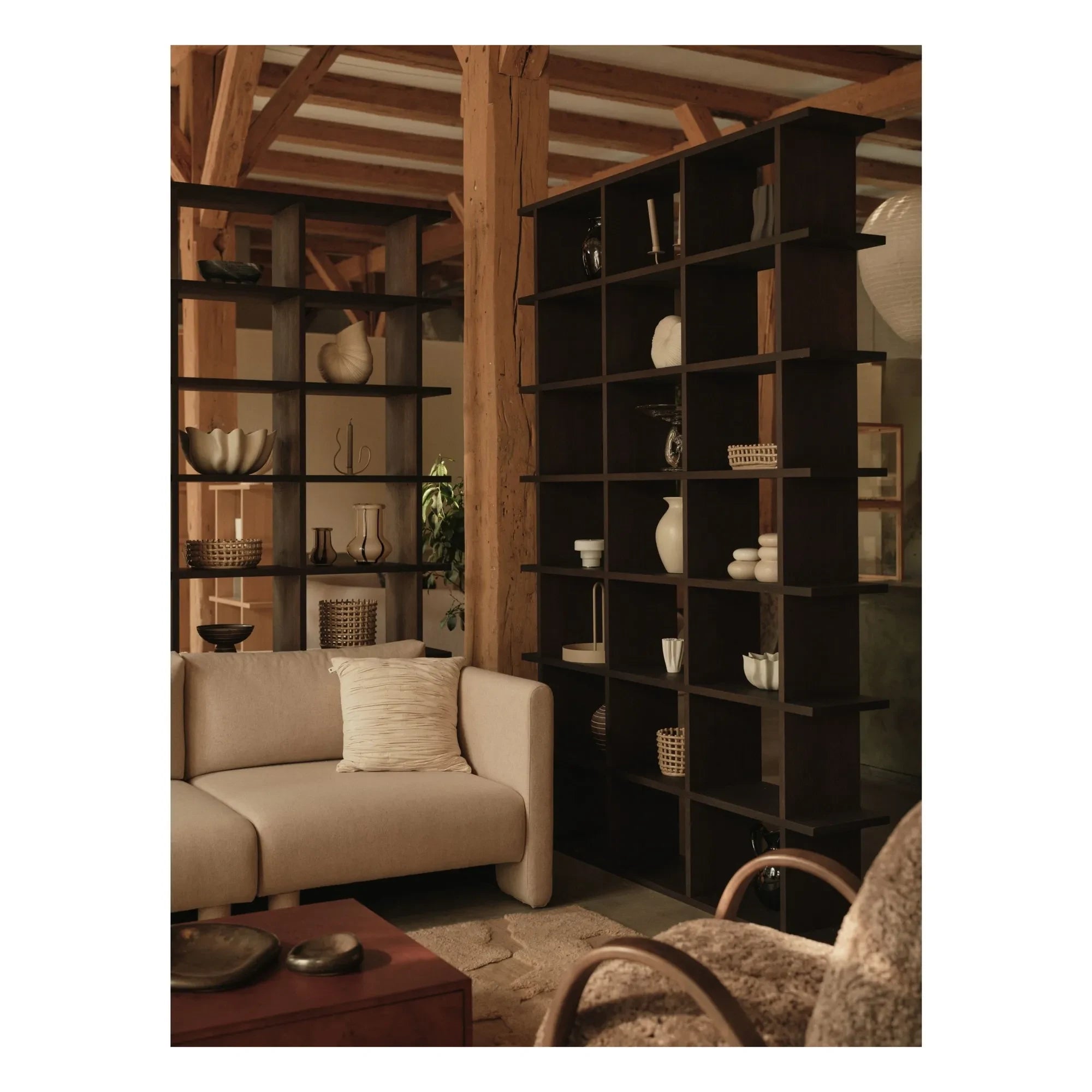 Ferm Living - FSC Blur Storage Wooden Drawer Coffee Table | Dark Wood