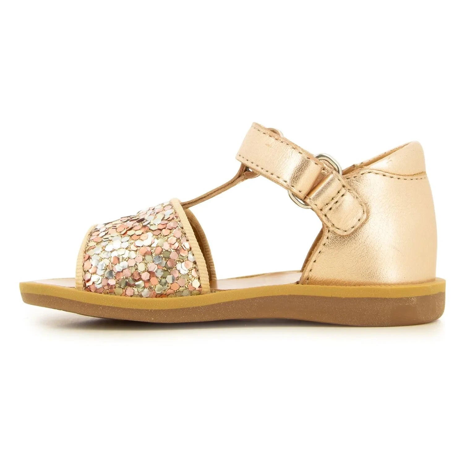 Pom d'Api - Poppy Easy Glitter sandaletler | Pembe Altın