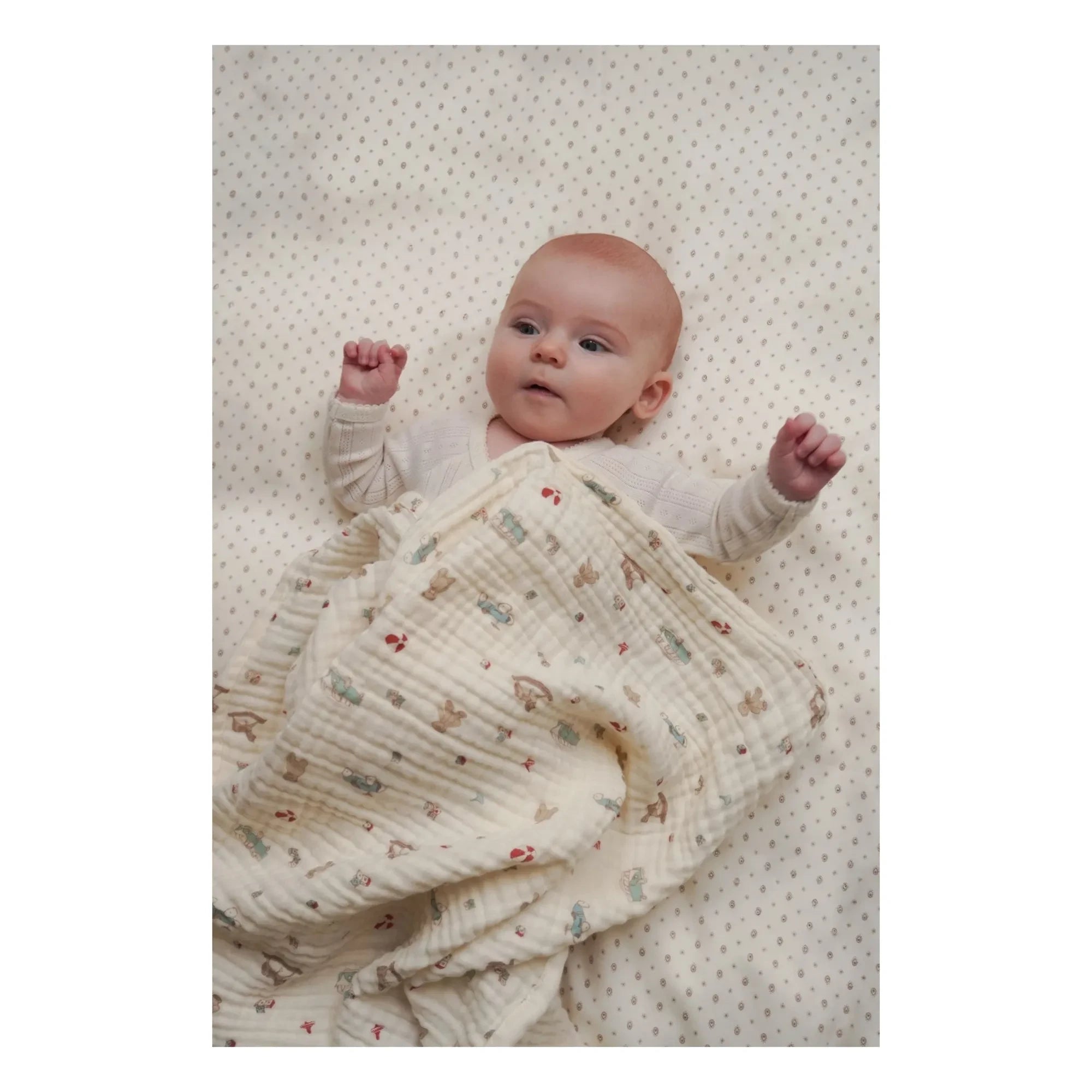 Cam Cam - Vintage Toys Muslin Blanket | Beige