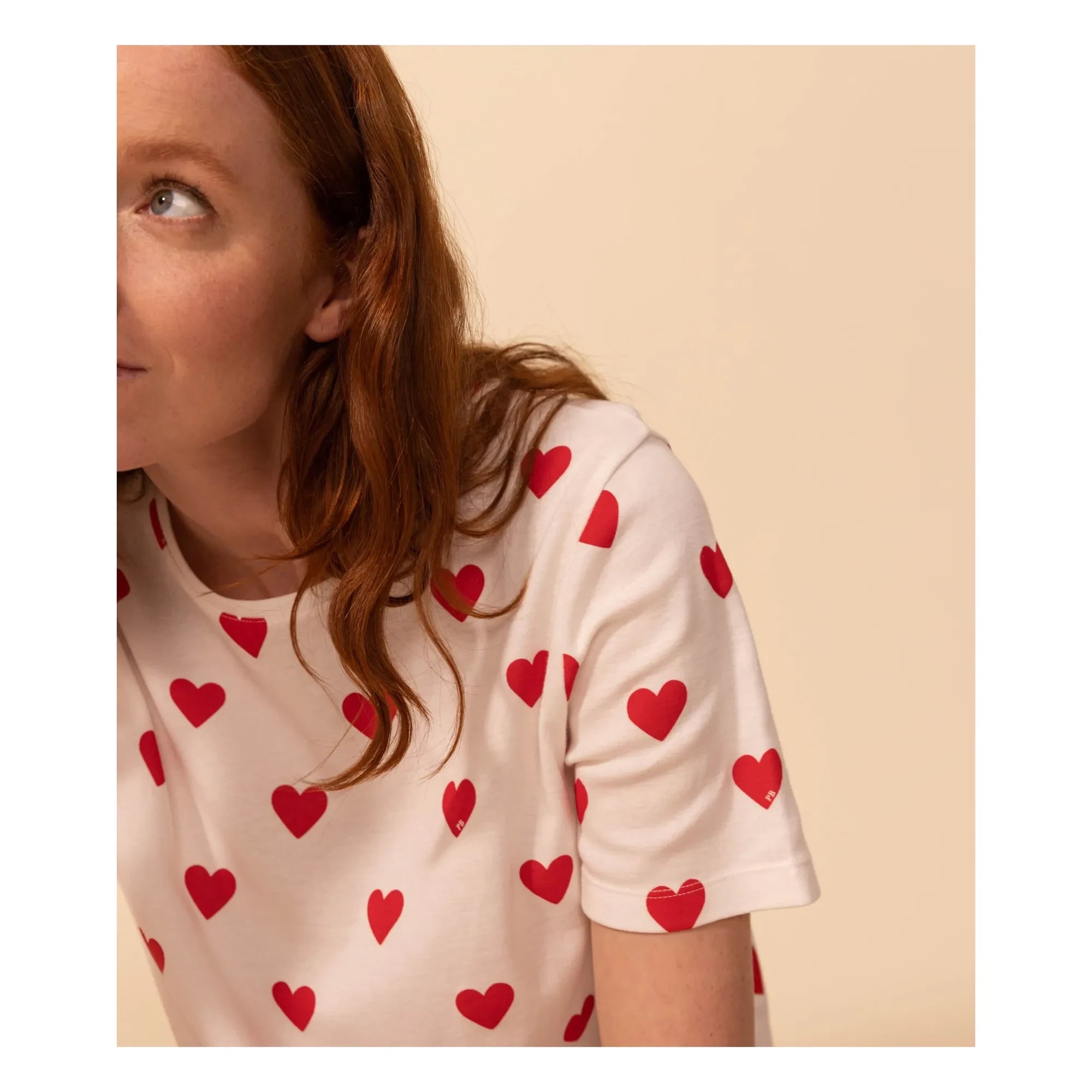 Petit Bateau - Heart-shaped Pajama Shorts - Women's Collection | White