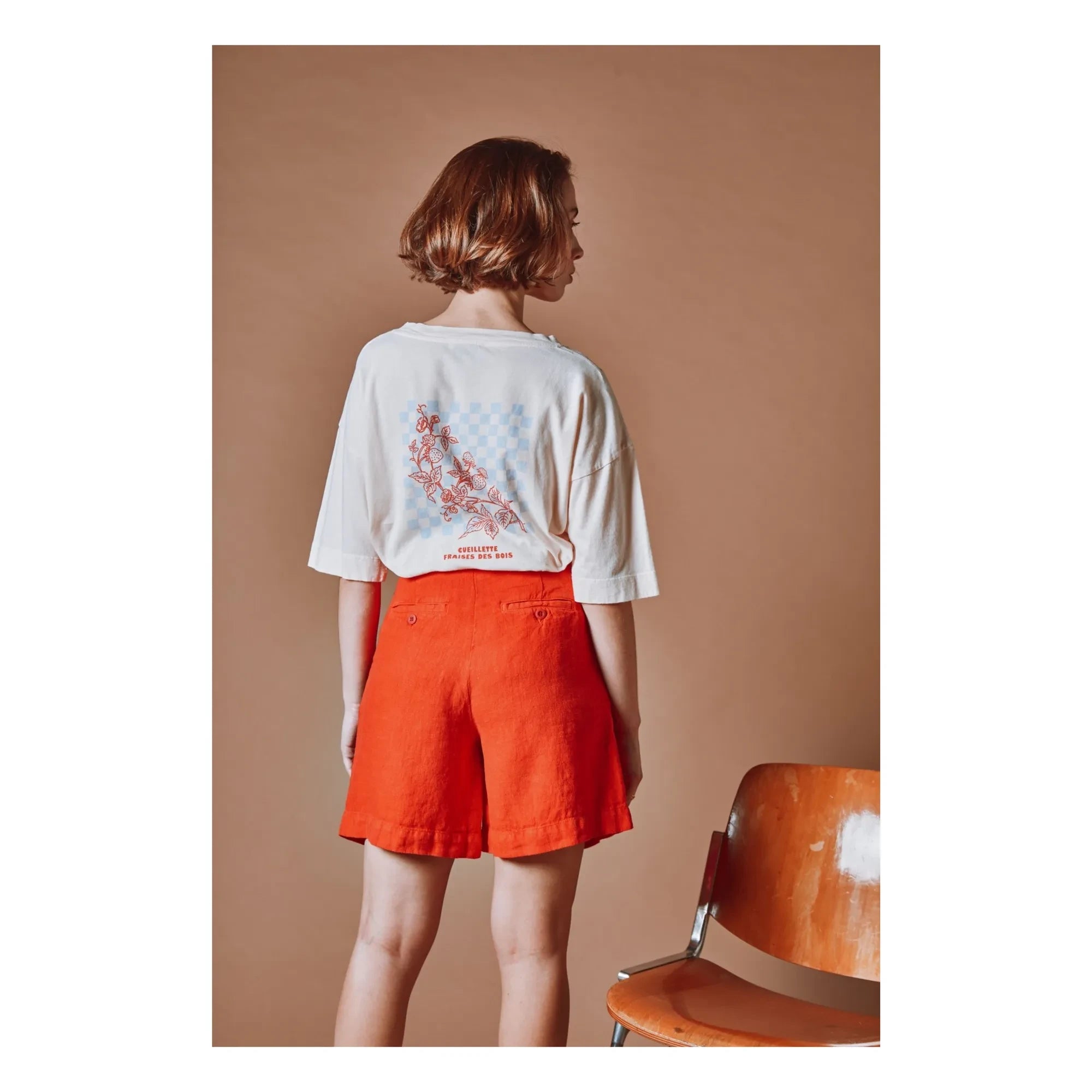 Emile et Ida - Le Temps Des Fraises Organic Cotton T-Shirt | Cream