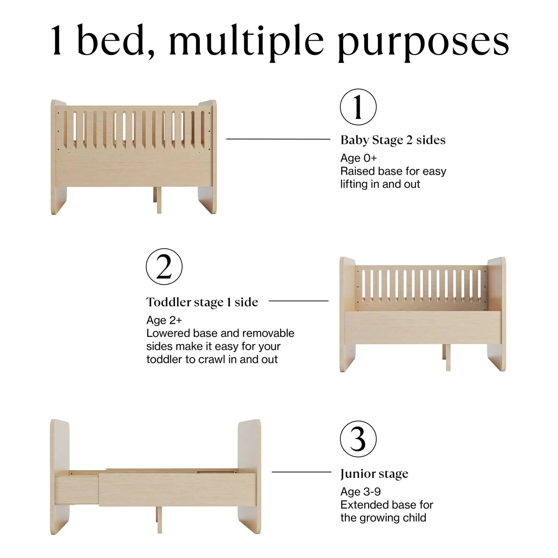 Nofred - Convertible Bed | Oak