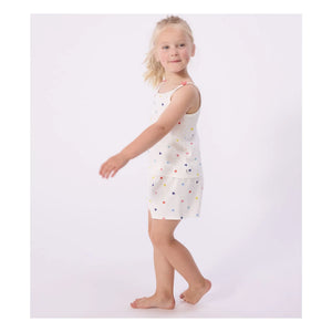 Petit Bateau - Heart Print Short Pajama Tank Top | White