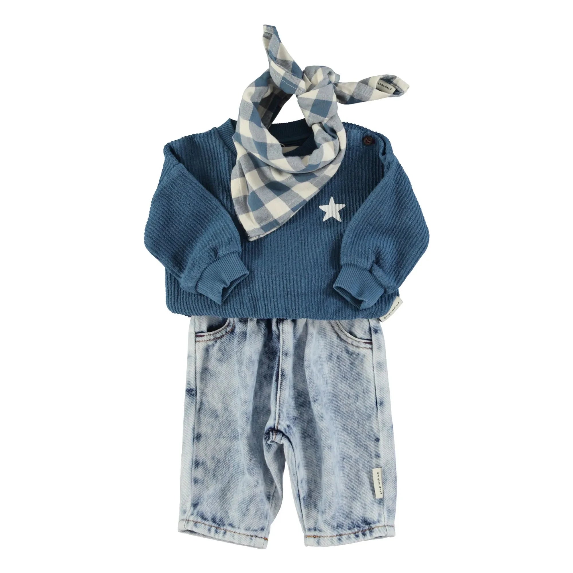 Piupiuchick - Straight Ankle Baby Jean Pants | Light Blue