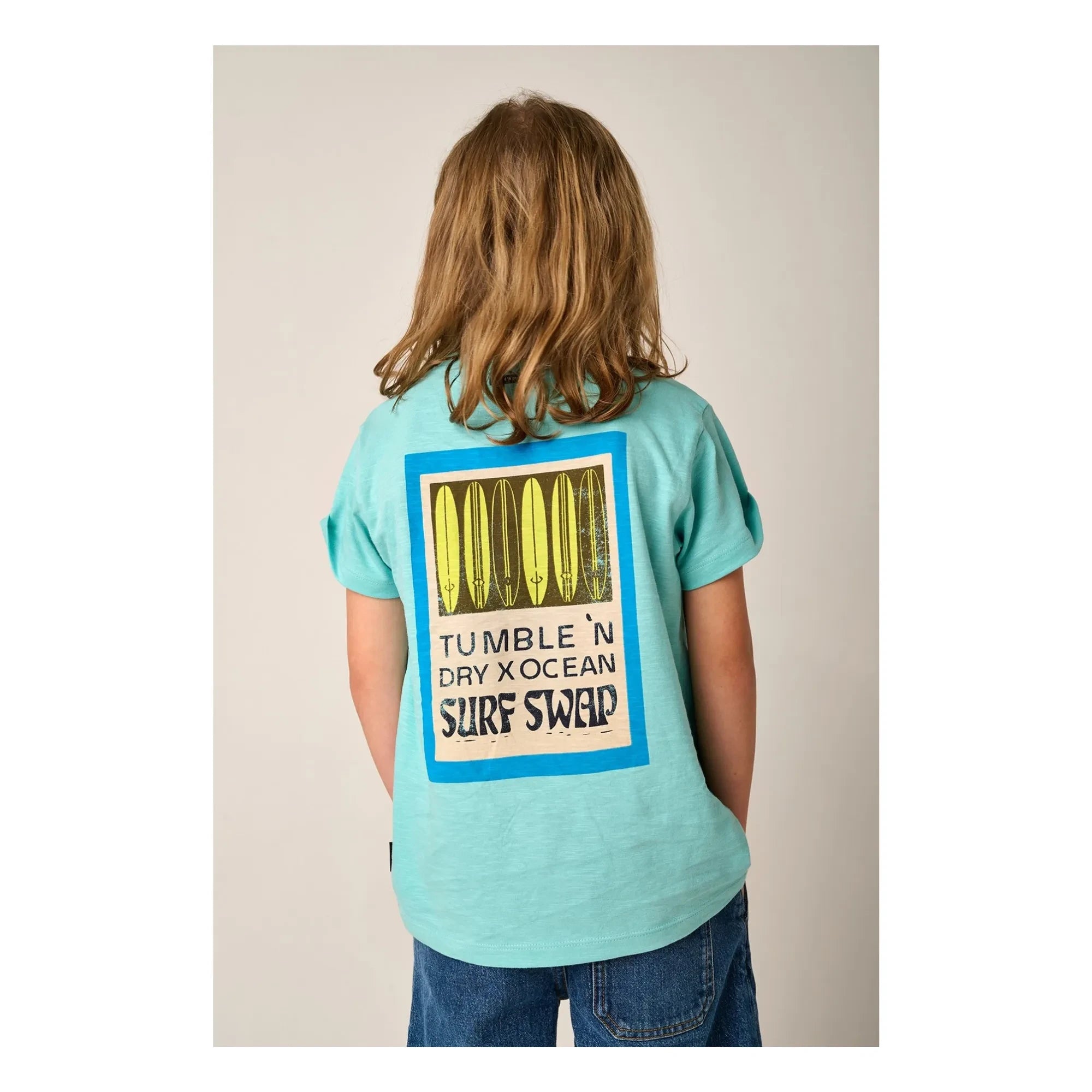 Tumble N'Dry - Reef Sunset Organic Cotton T-Shirt | Light Blue