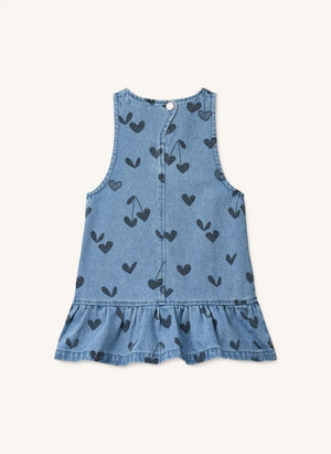 Liewood - Angelica Heart Denim Ruffled Dress | Blue
