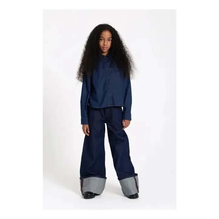 Finger in the nose - Crush Short Denim Shirt | Raw denim