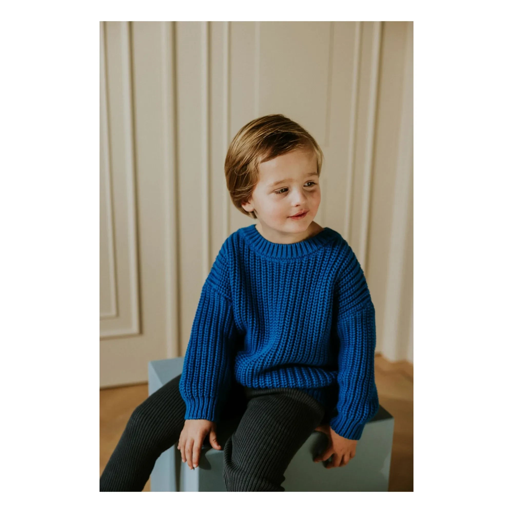 Yuki - Organic Cotton Thick Sweater | Royal Blue