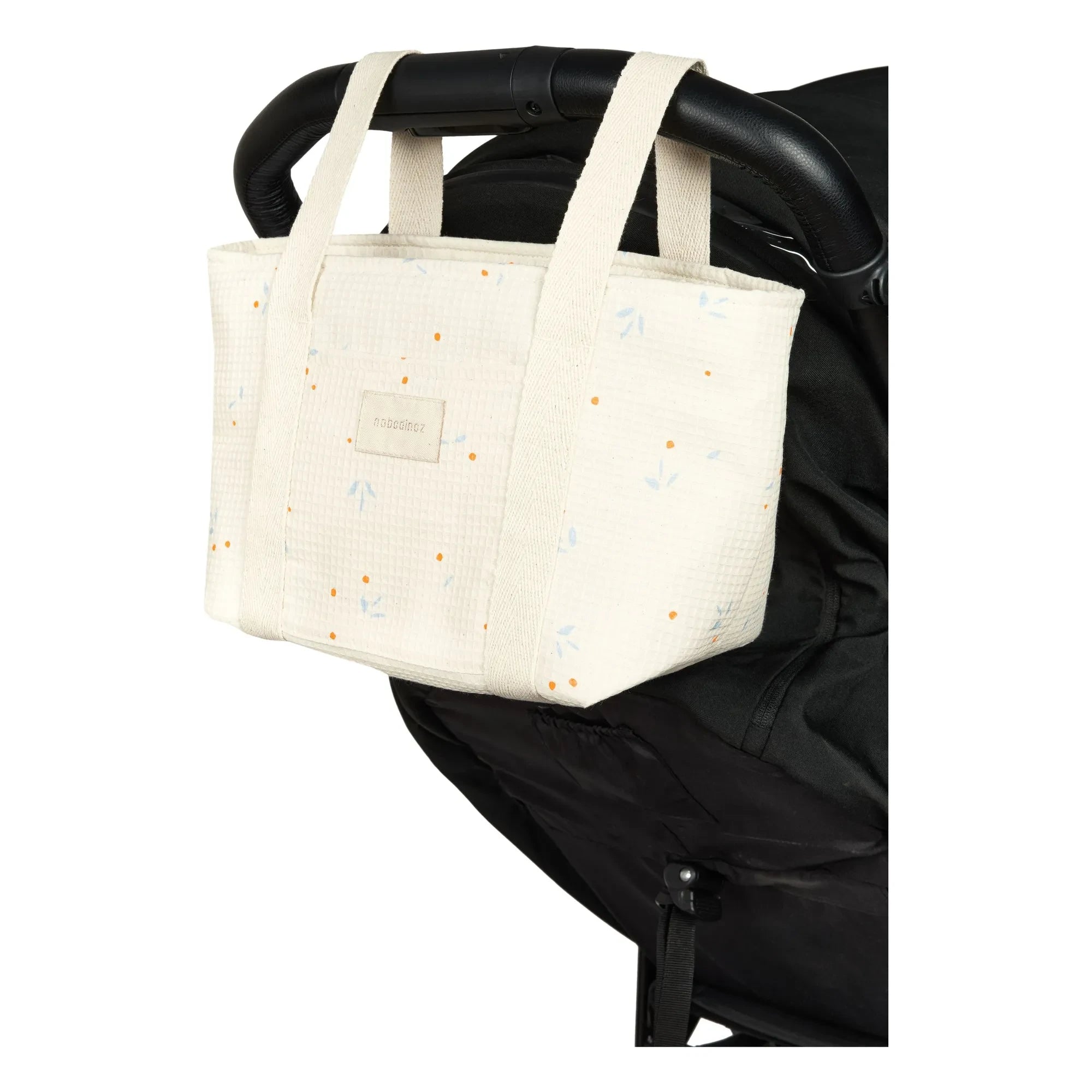 Nobodinoz - Baby Stroller Organizer Opera Orange Cherries | Beige