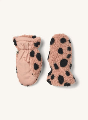 Liewood - Grethe Leopard Recycled Fiber Sherpa Gloves | Pale Pink