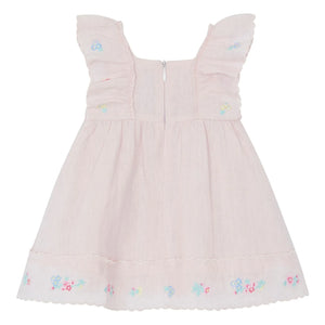 Tartine et Chocolat - Embroidered Festoon Dress | Pale Pink