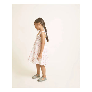 Búho - Strawberry Ruffled Organic Cotton Dress | Pale Pink