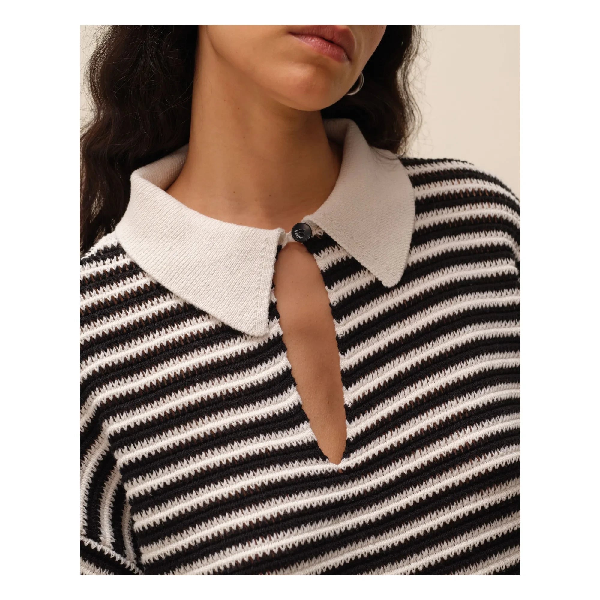 Nitah - George Striped Sweater | Black