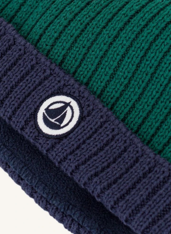 Petit Bateau - Two-tone organic cotton baby hat | Green