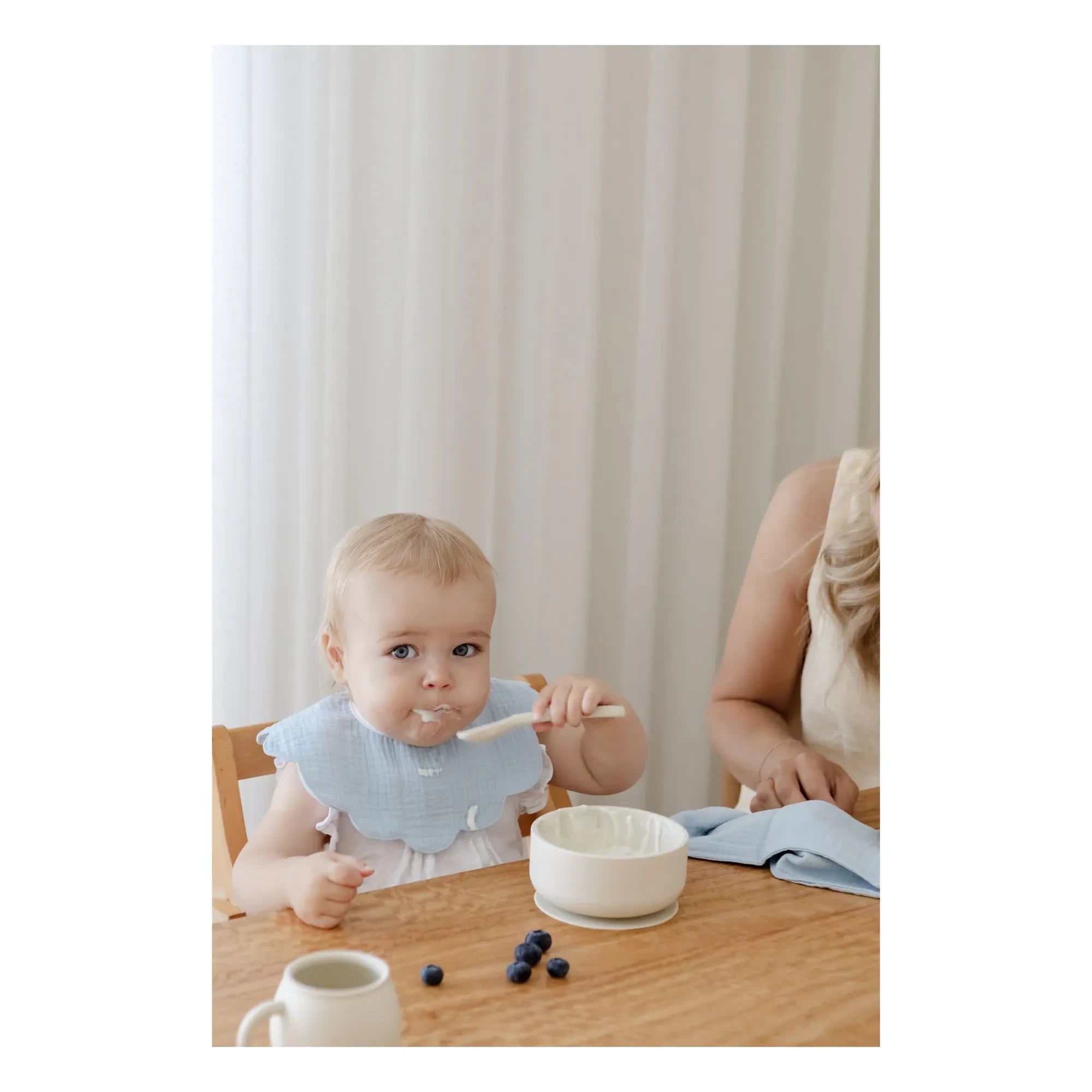 Soft Spot - Purple Violet Organic Cotton Leaf Bibs - Set of 3 | Blue