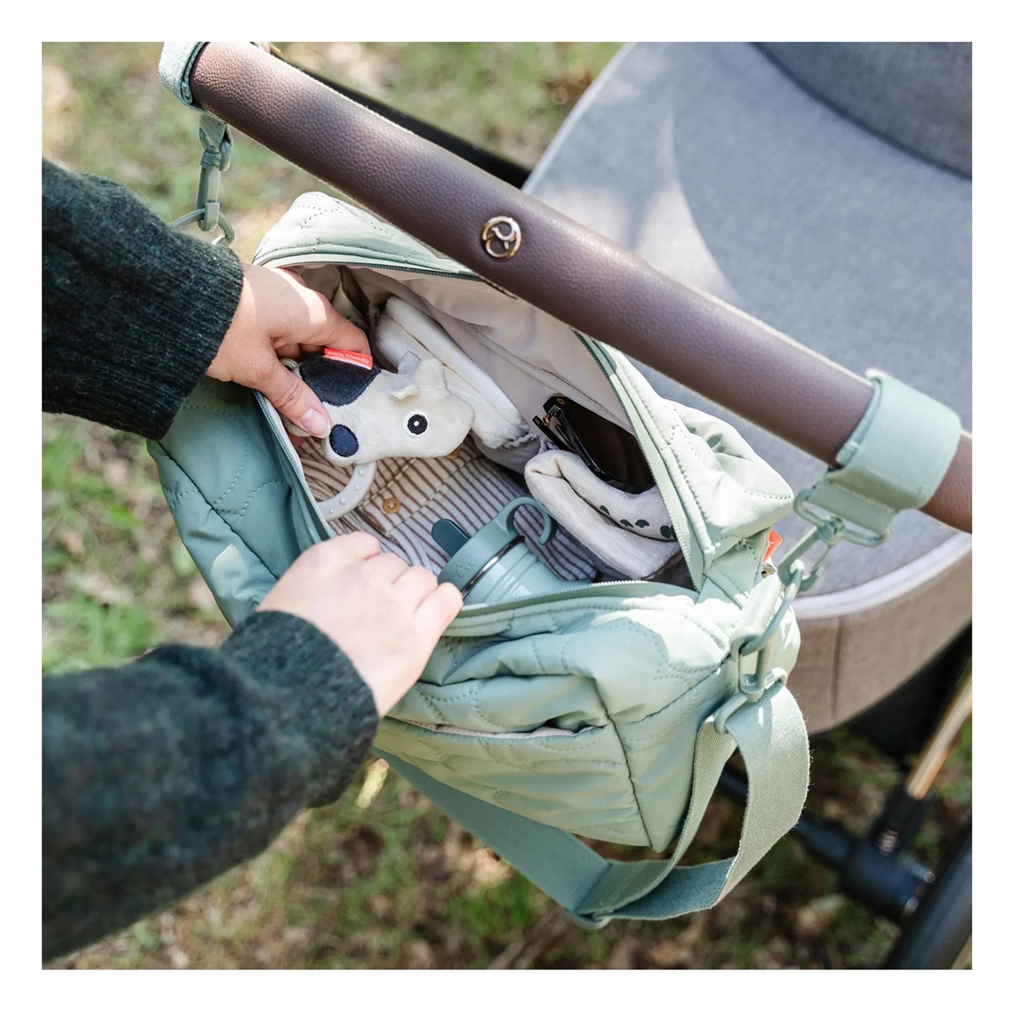 Done by Deer - Quilted Baby Stroller Bag | Green