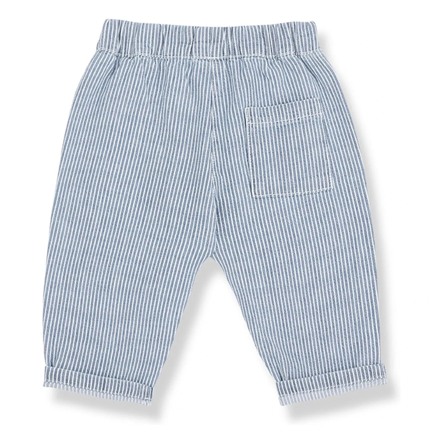 1+ in the family - Sineu Striped Organic Cotton Pants | Light Blue