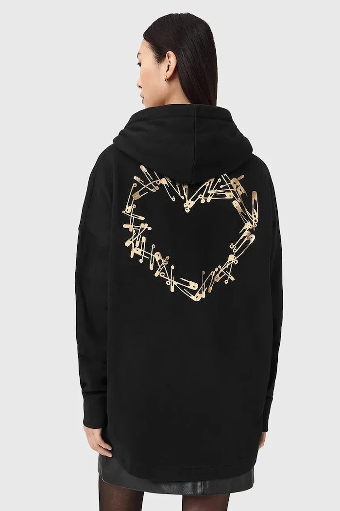 AllSaints kadın pamuklu kapüşonlu CORA sweatshirt