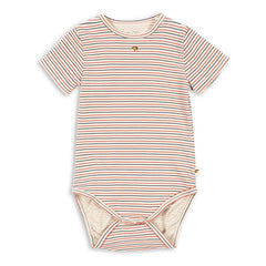 Konges Sløjd - Striped Organic Cotton Short Sleeve Bodysuit | Red