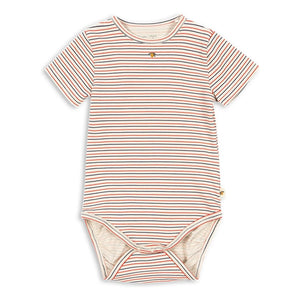 Konges Sløjd - Striped Organic Cotton Short Sleeve Bodysuit | Red