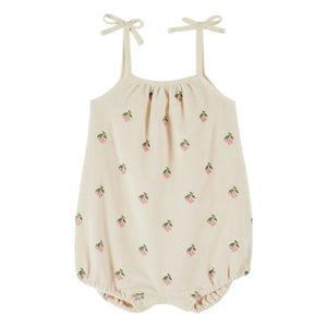 Emile et Ida - Organic Cotton Cherry Romper Towel | Cream