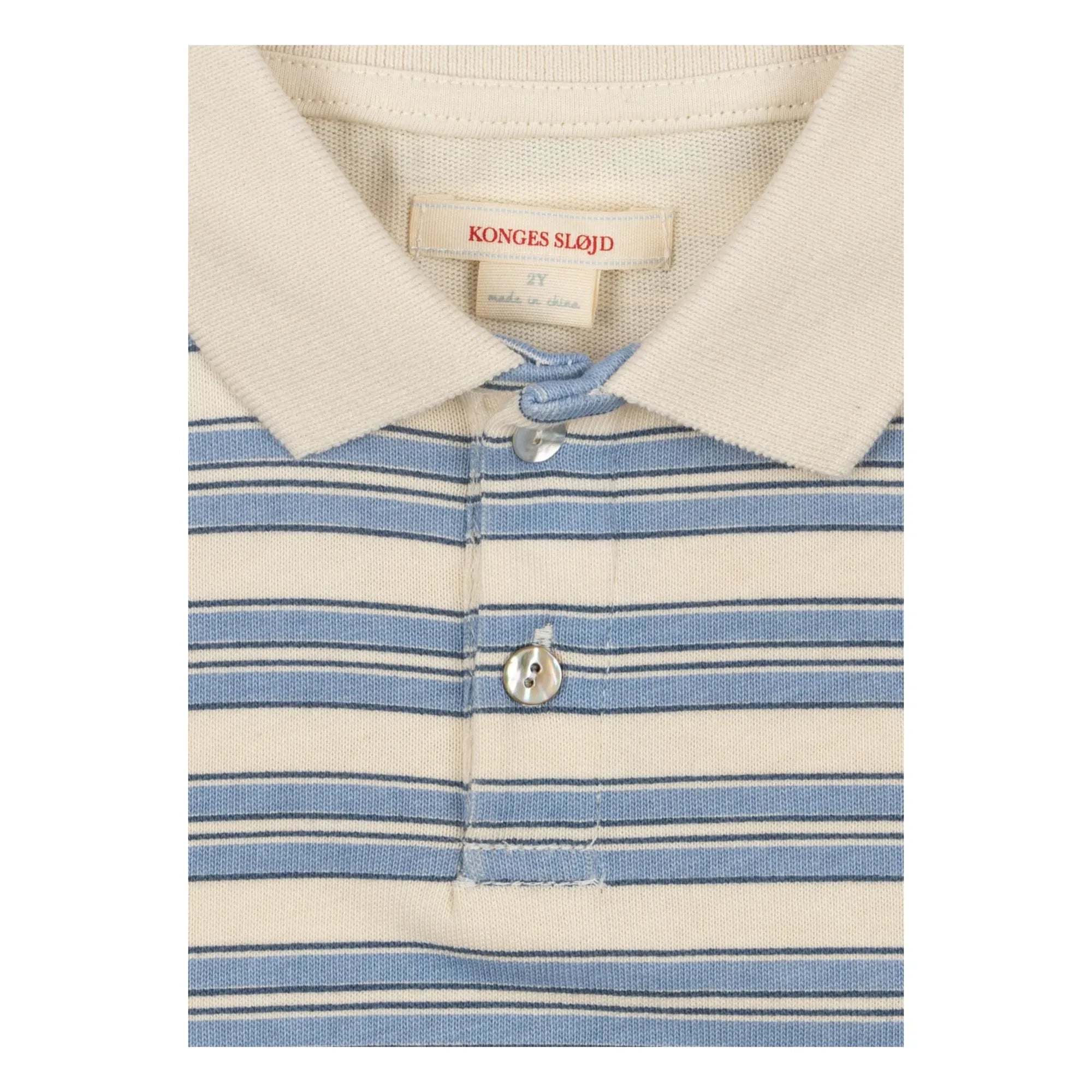 Konges Sløjd - Spotted Striped Organic Cotton Polo Shirt | Blue