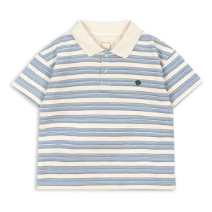 Konges Sløjd - Spotted Striped Organic Cotton Polo Shirt | Blue