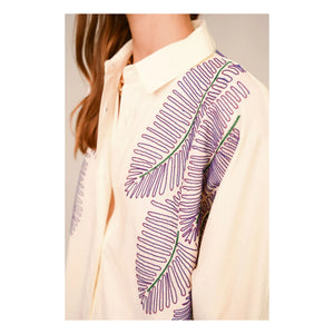 Sacrécoeur - Lou Taro Embroidered Cotton Voile Dress | White
