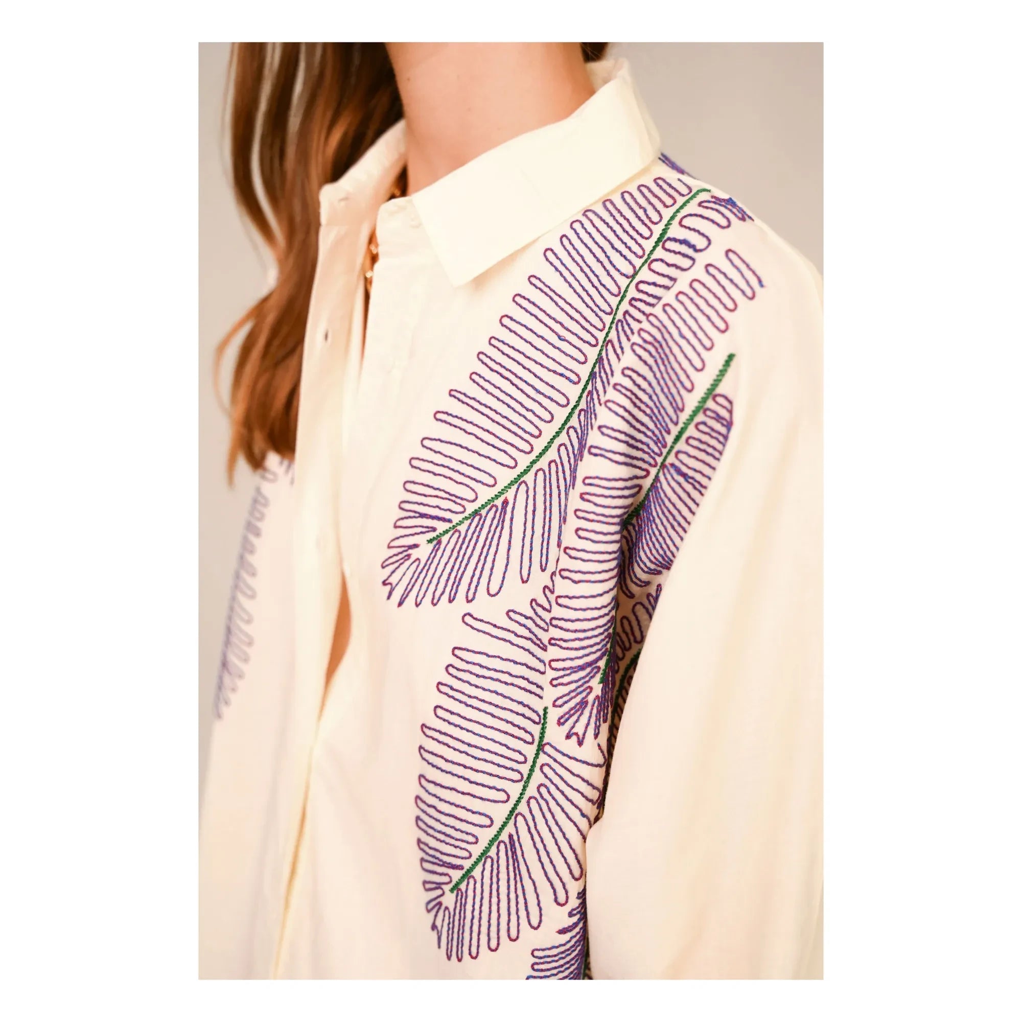 Sacrécoeur - Lou Taro Embroidered Cotton Voile Dress | White