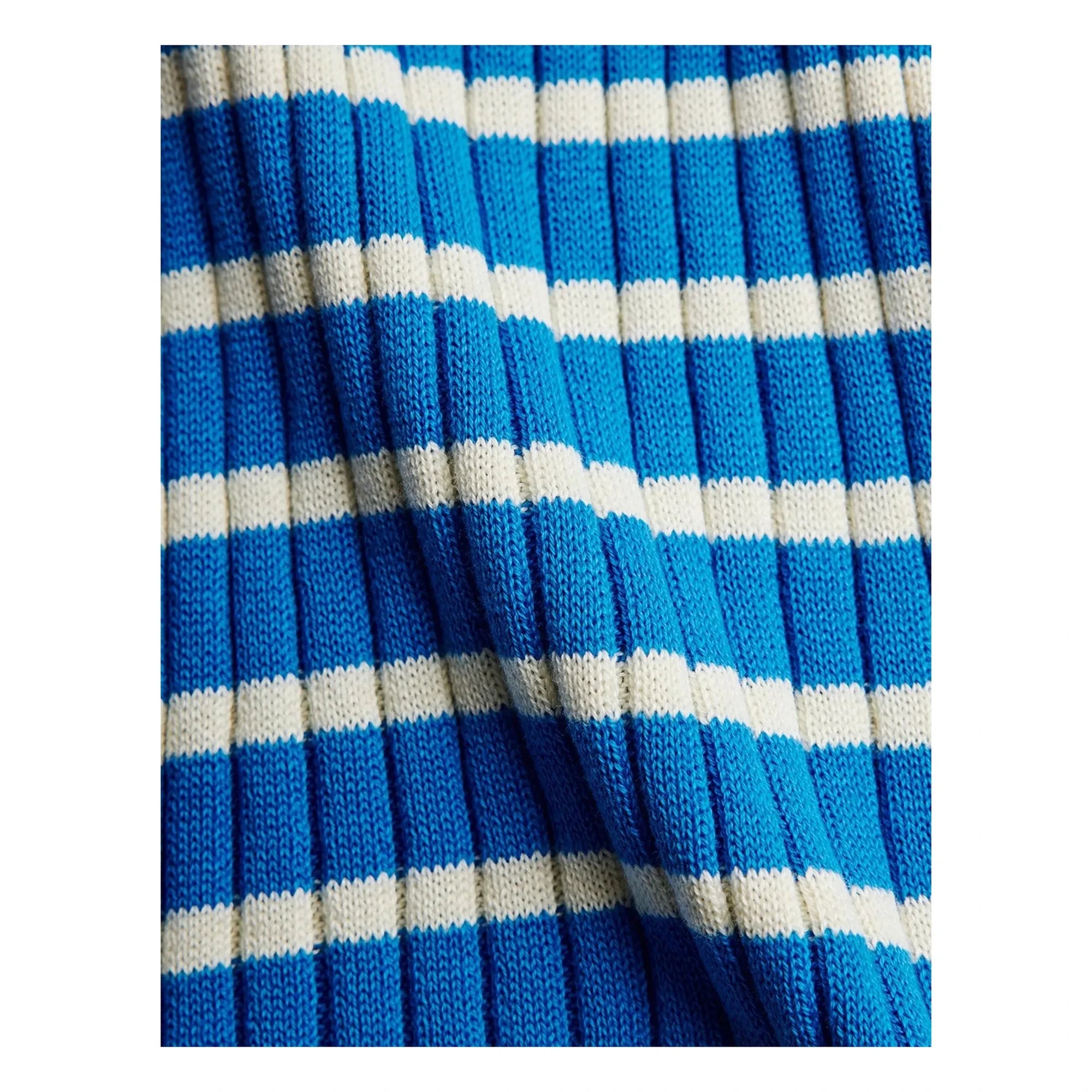 Mini Rodini - Striped Ribbed Dress Made of Organic Cotton | Blue