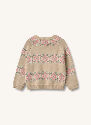 Wheat - Alberte Jacquard Organic Cotton Sweater | Beige