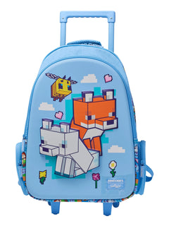 Smiggle - Minecraft Işıklı Tekerlekli Sırt ve Çekçekli Çanta