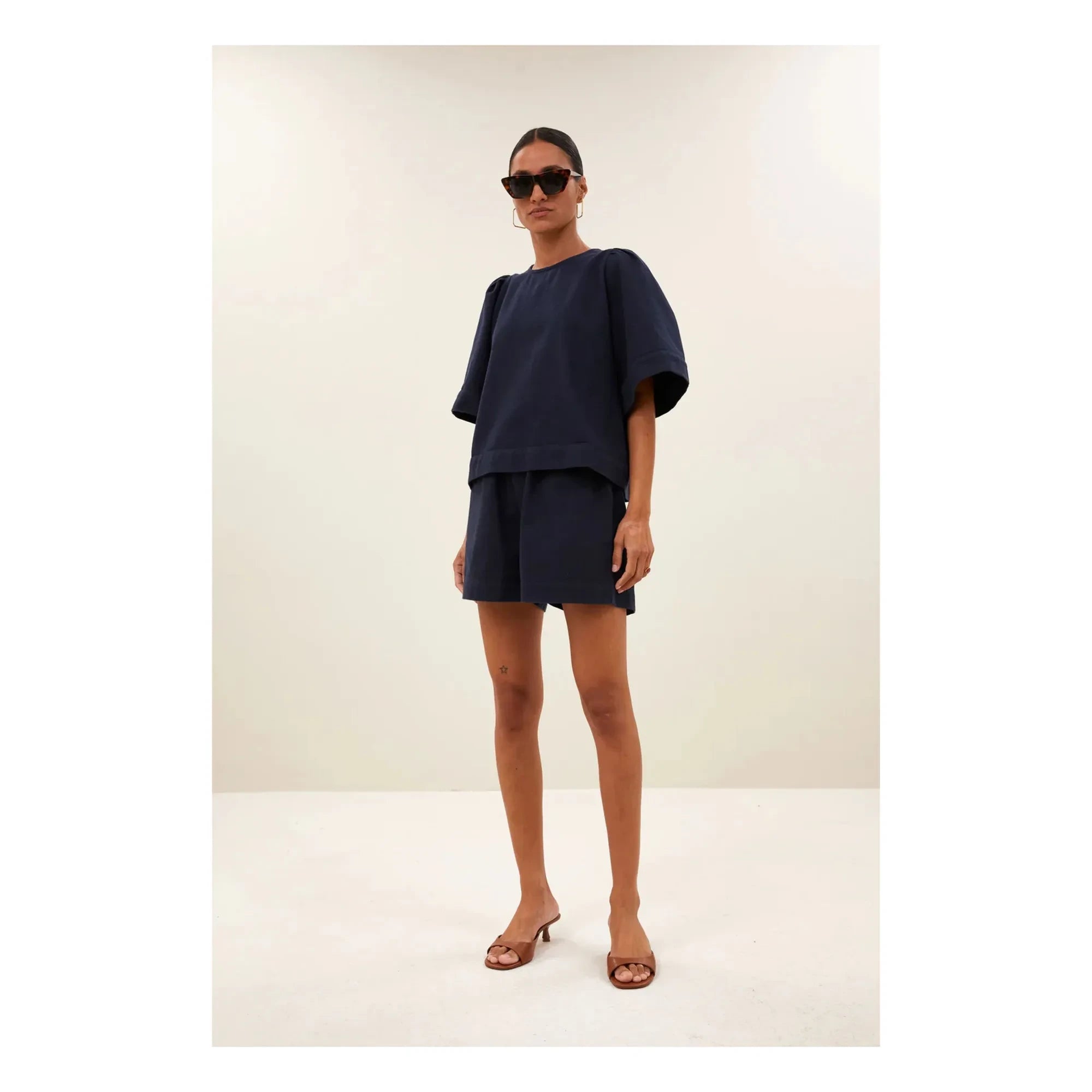 By Bar - Leon Cotton Shorts | Navy