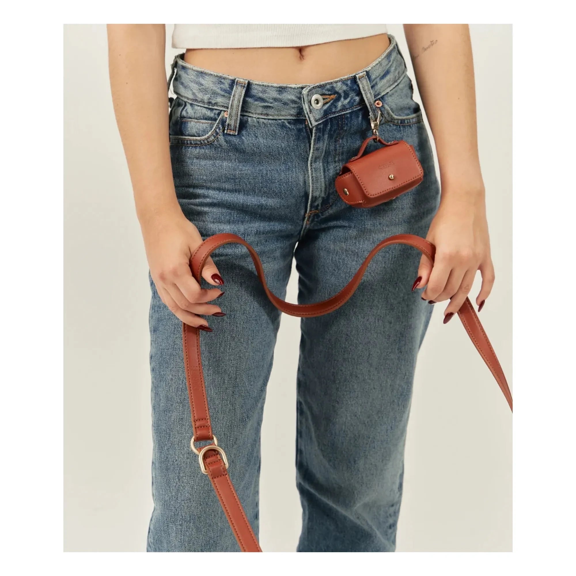 Cafide - Vegan leather bag dispenser | Brown