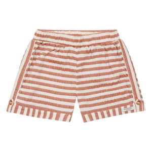 Donsje - Kaatio Striped Organic Cotton Shorts | Camel