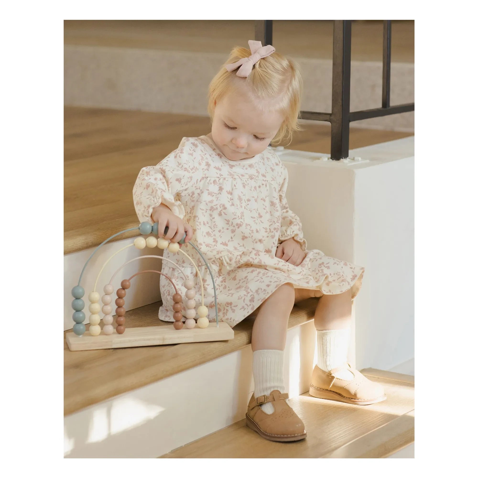 Quincy Mae - Organic Cotton Flower Dress | Ivory