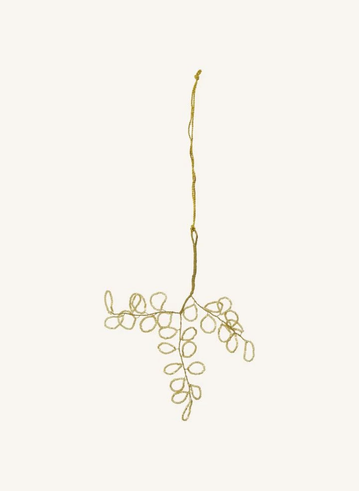 House Doctor - Pearl Leaf Christmas Decoration - Set of 3 | Gold